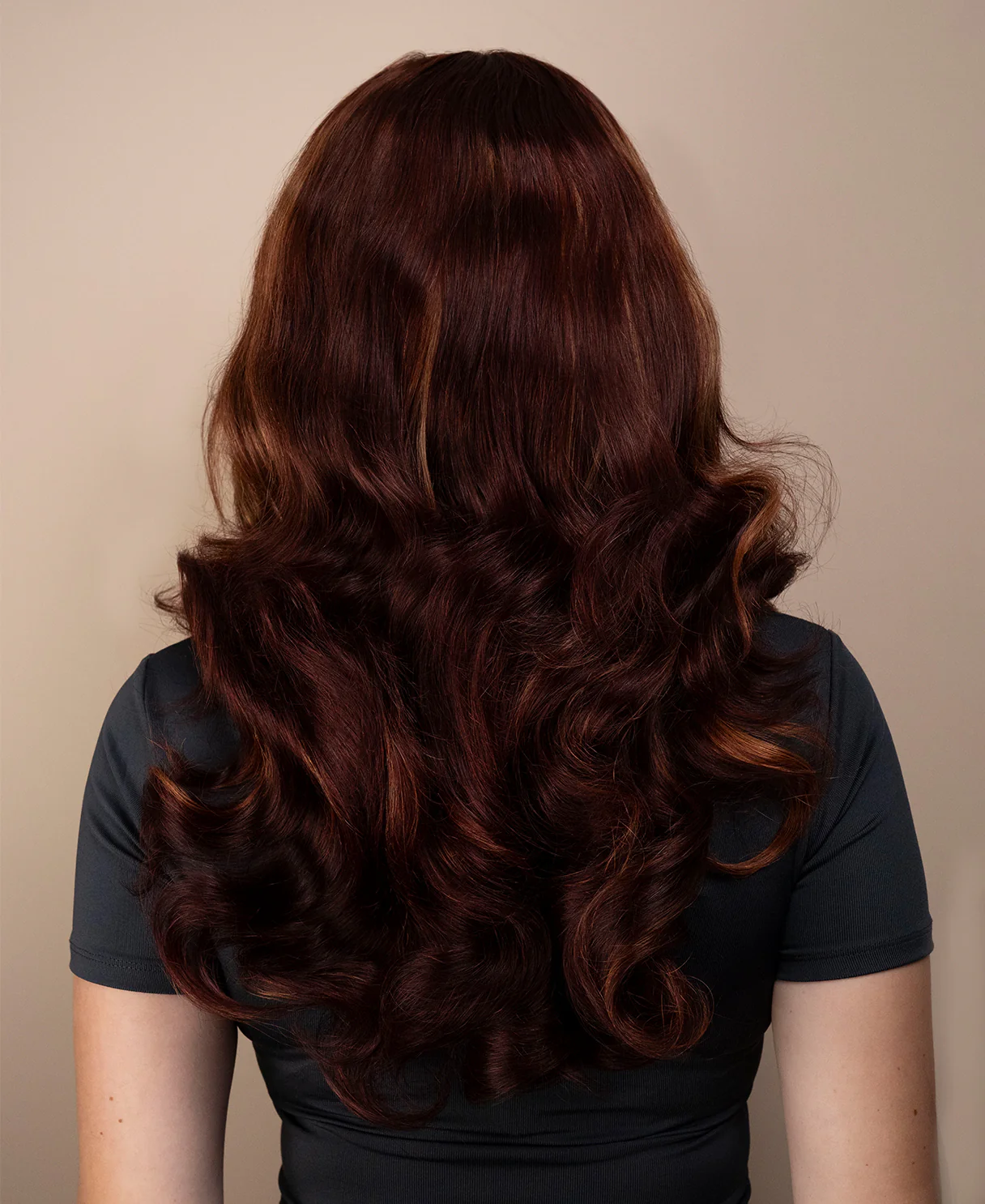 bouncy curls with bangs human wig - 18" auburn balayage. - Image 2