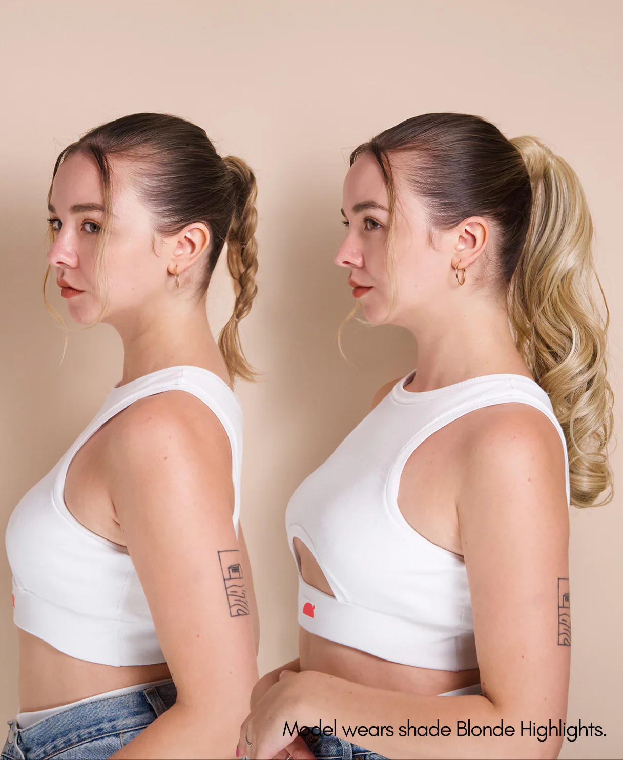 vegan fiber bouncy ponytail - ombre sandy 18". - Image 3