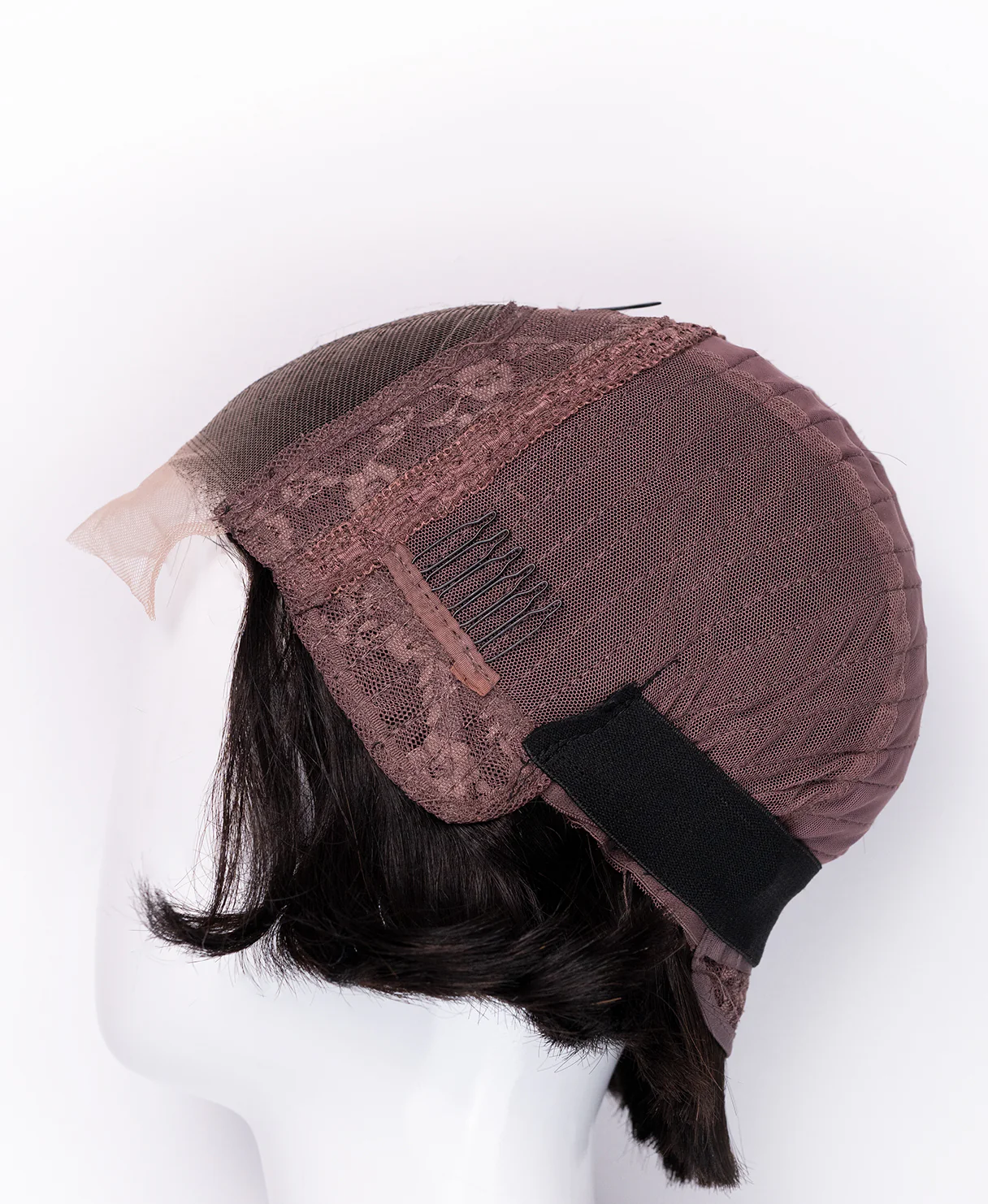 bouncy wedge human wig - 6" dark brown. - Image 7