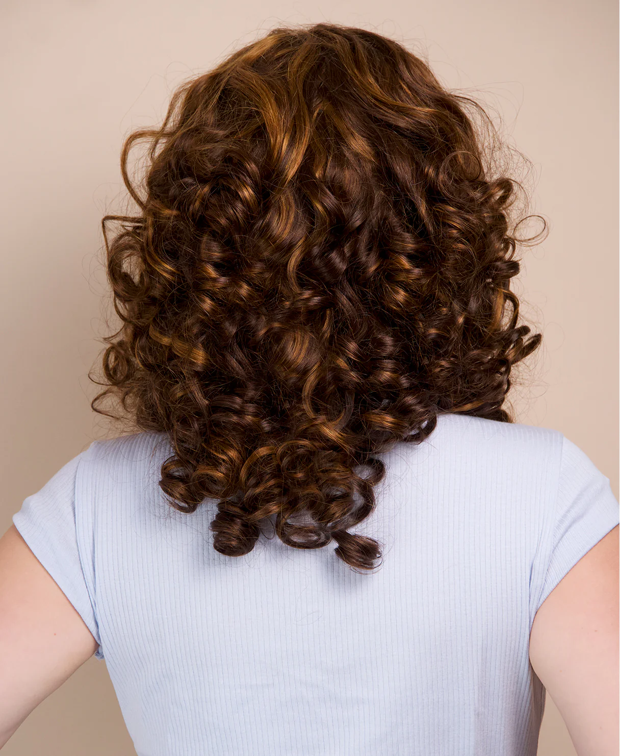 curly human wig - 14” caramel balayage. - Image 6