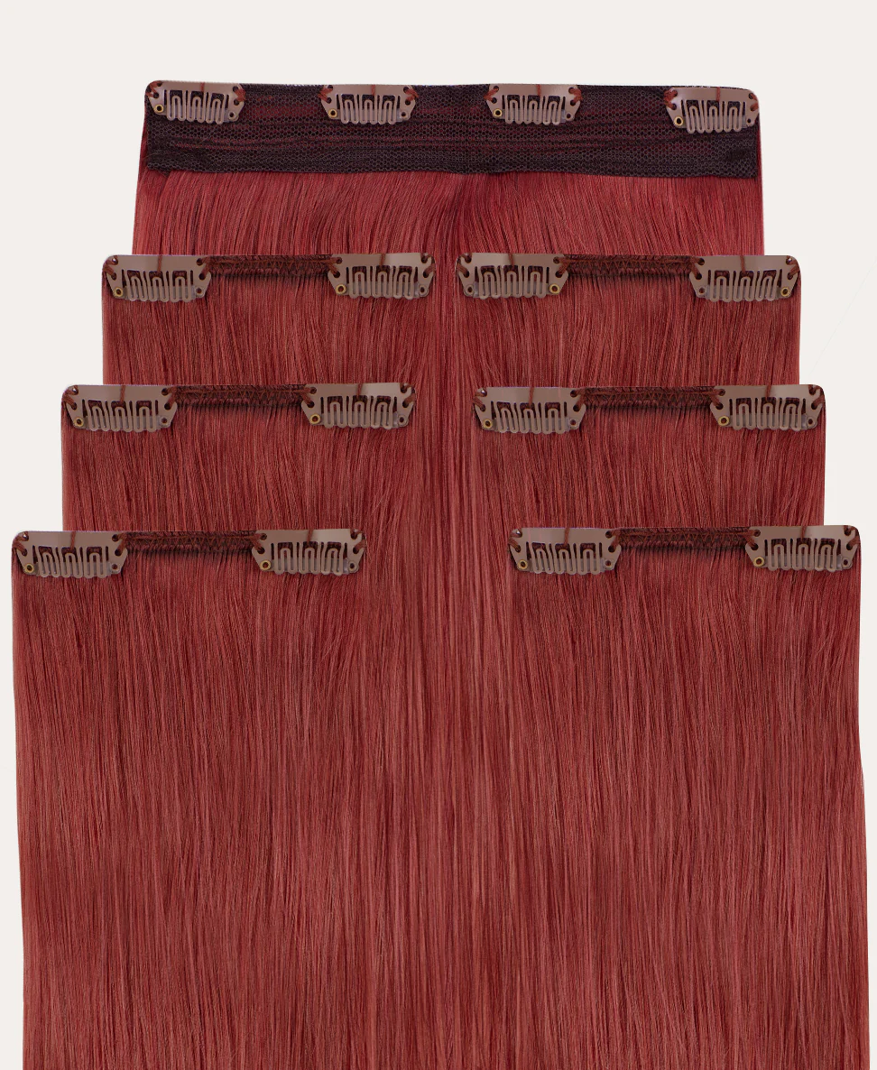 clip-in hair extensions ruby red. - Image 3