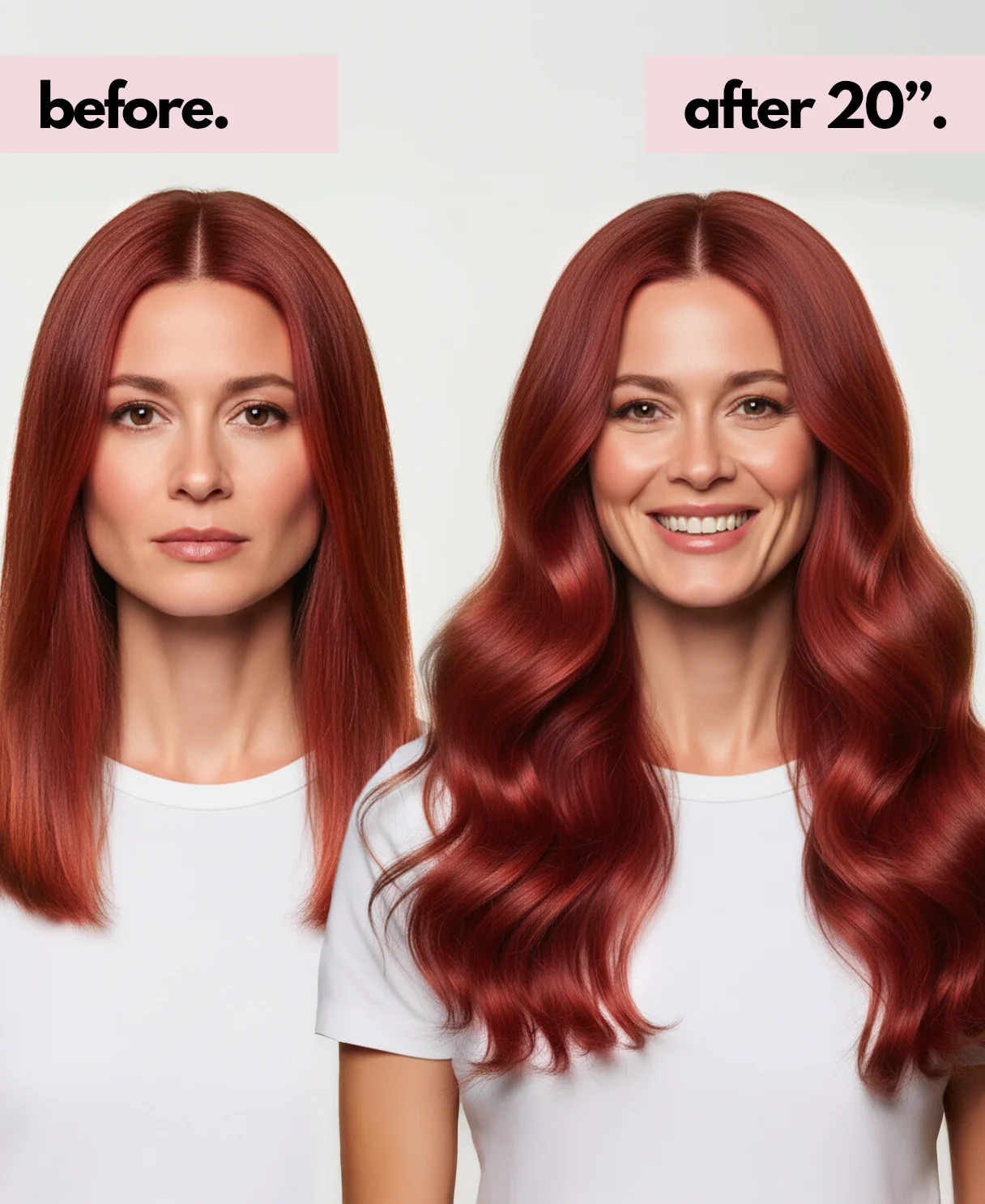 clip-in hair extensions ruby red. - Image 4
