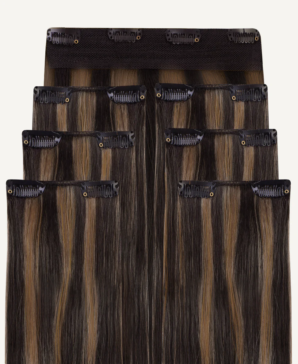 clip-in hair extensions dark highlights. - Image 3