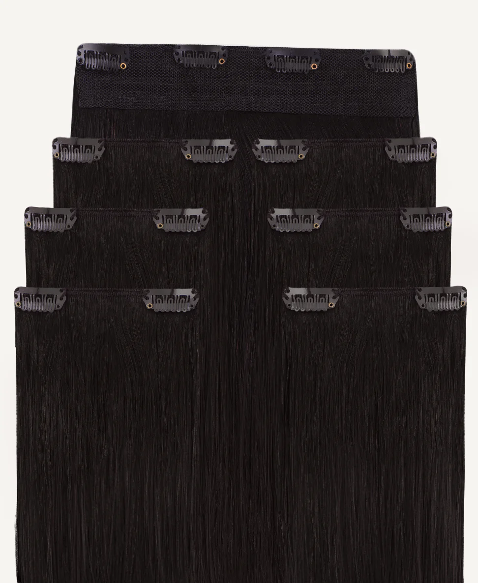 clip-in hair extensions dark brown. - Image 3
