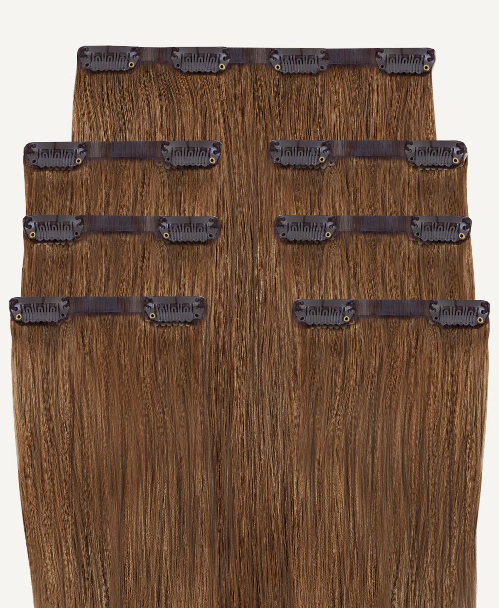 clip-in hair extensions light brown. - Image 3