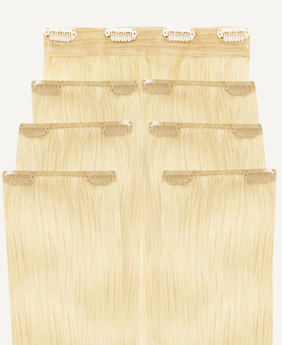 clip-in hair extensions platinum blonde. - Image 3