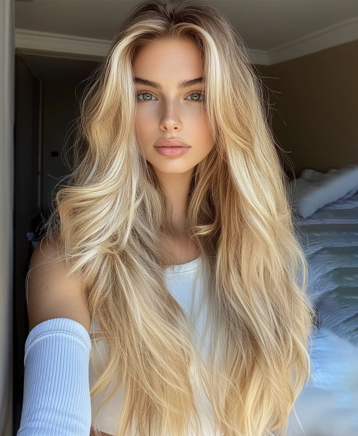 clip-in hair extensions rooted blonde. - Image 10