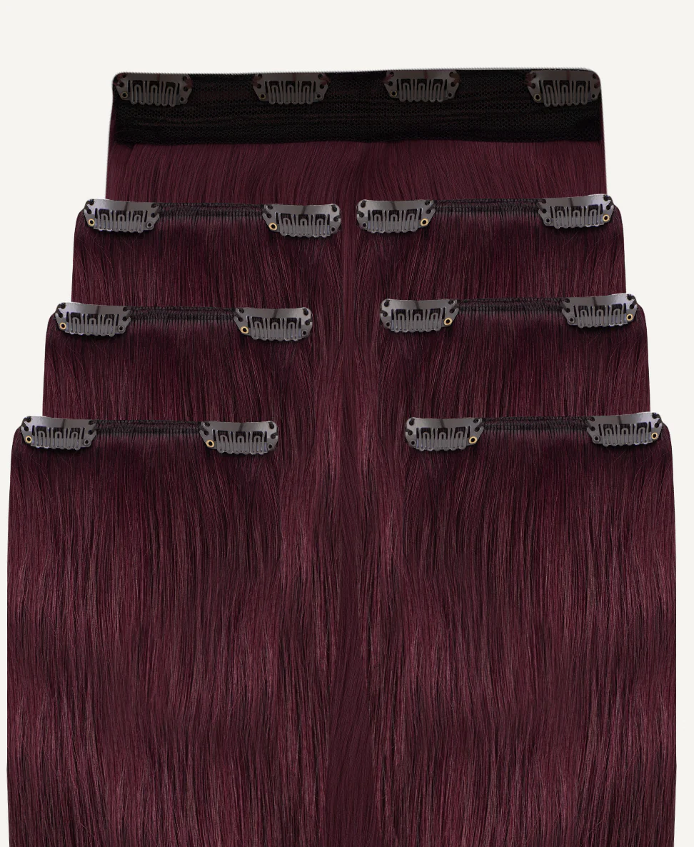 clip-in hair extensions cherry red. - Image 3