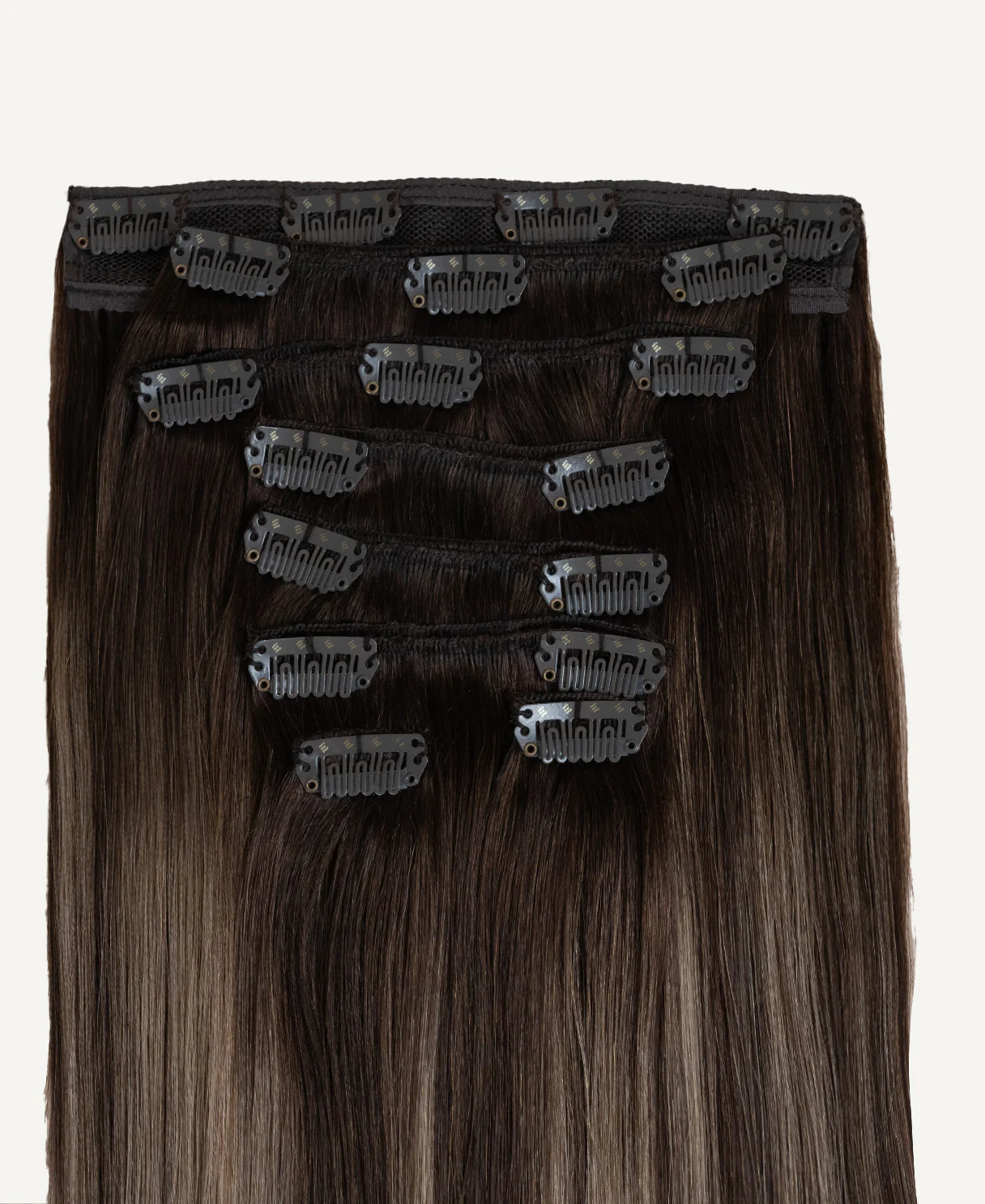 clip-in hair extensions ash brown balayage. - Image 3