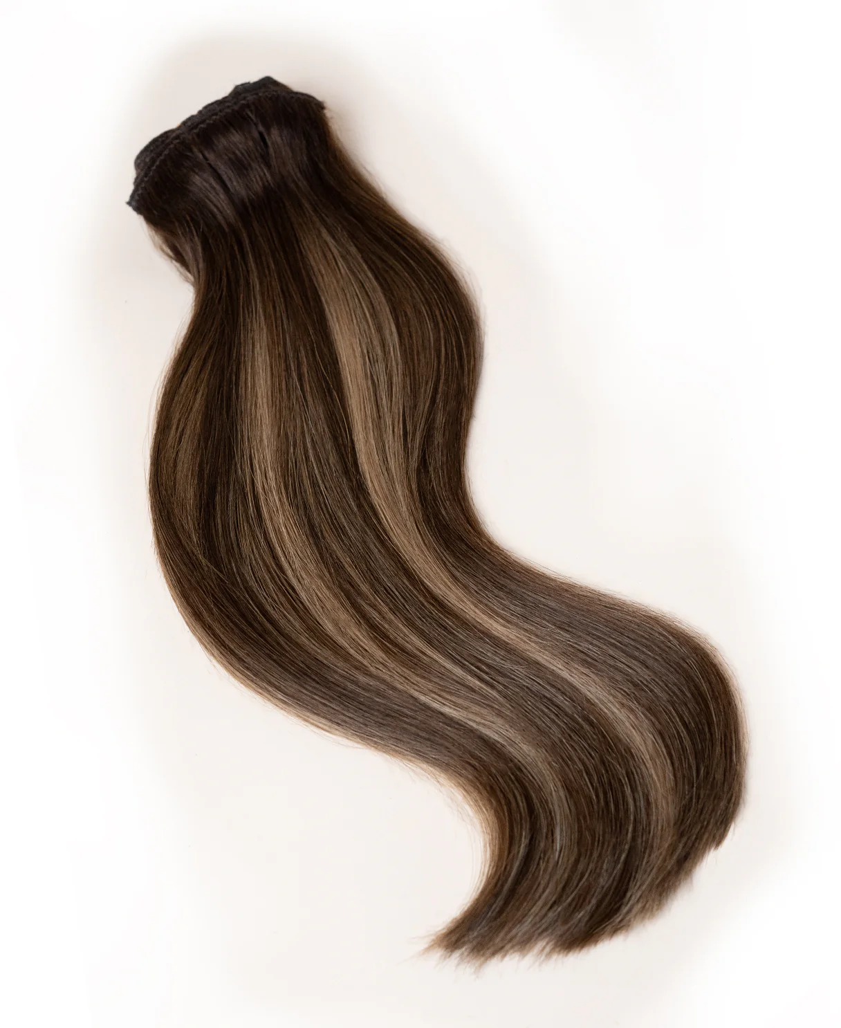 clip-in hair extensions ash brown balayage. - Image 5