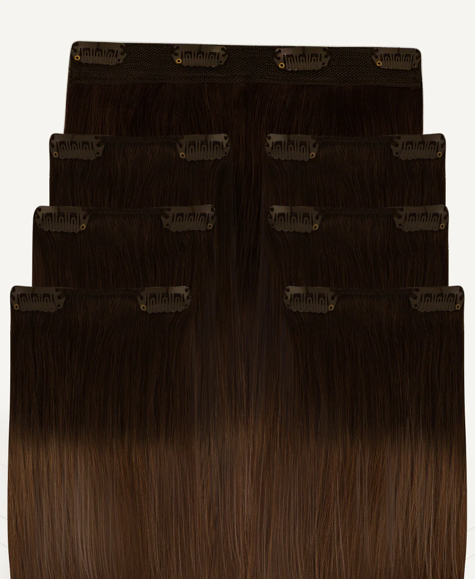 clip-in hair extensions brown melt. - Image 3