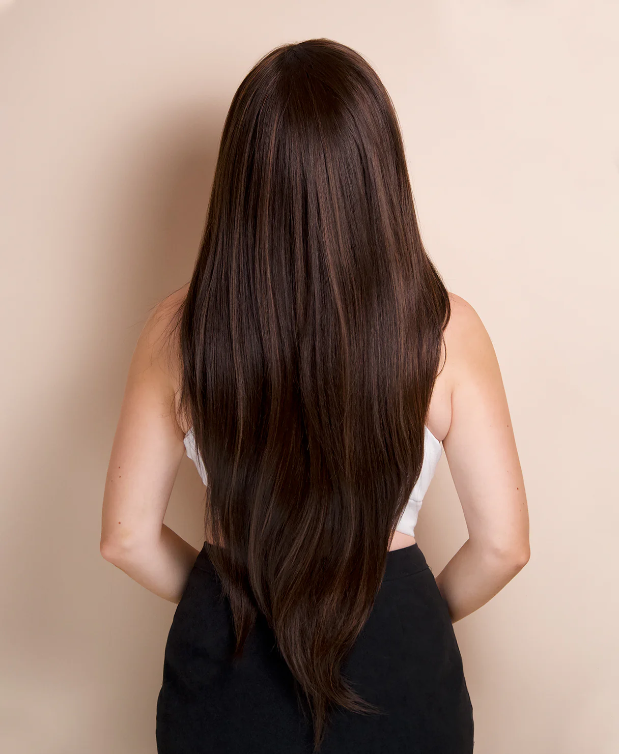vegan fiber long layered wig - 32" brown balayage. - Image 3