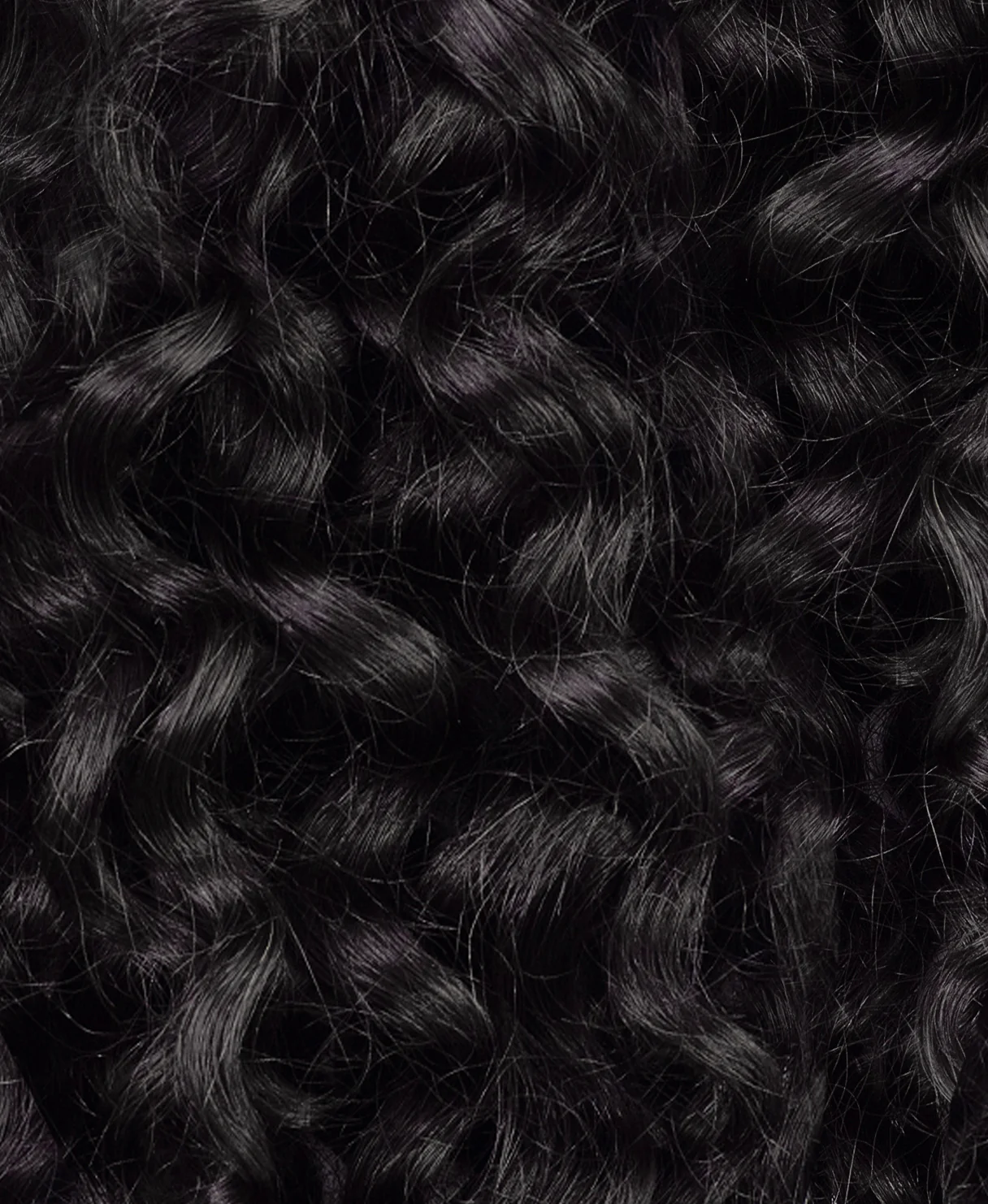 curly (3A curls) clip-in extensions natural black. - Image 2