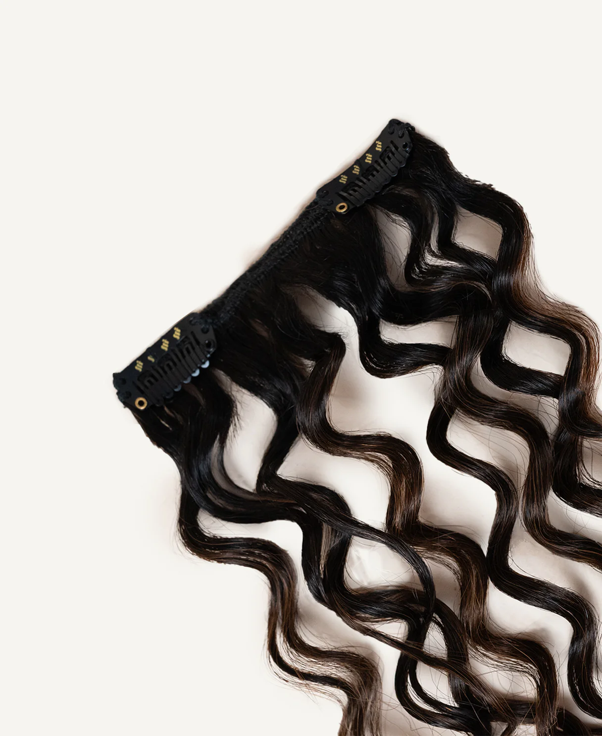 curly (3A curls) clip-in hair extensions mocha balayage. - Image 3