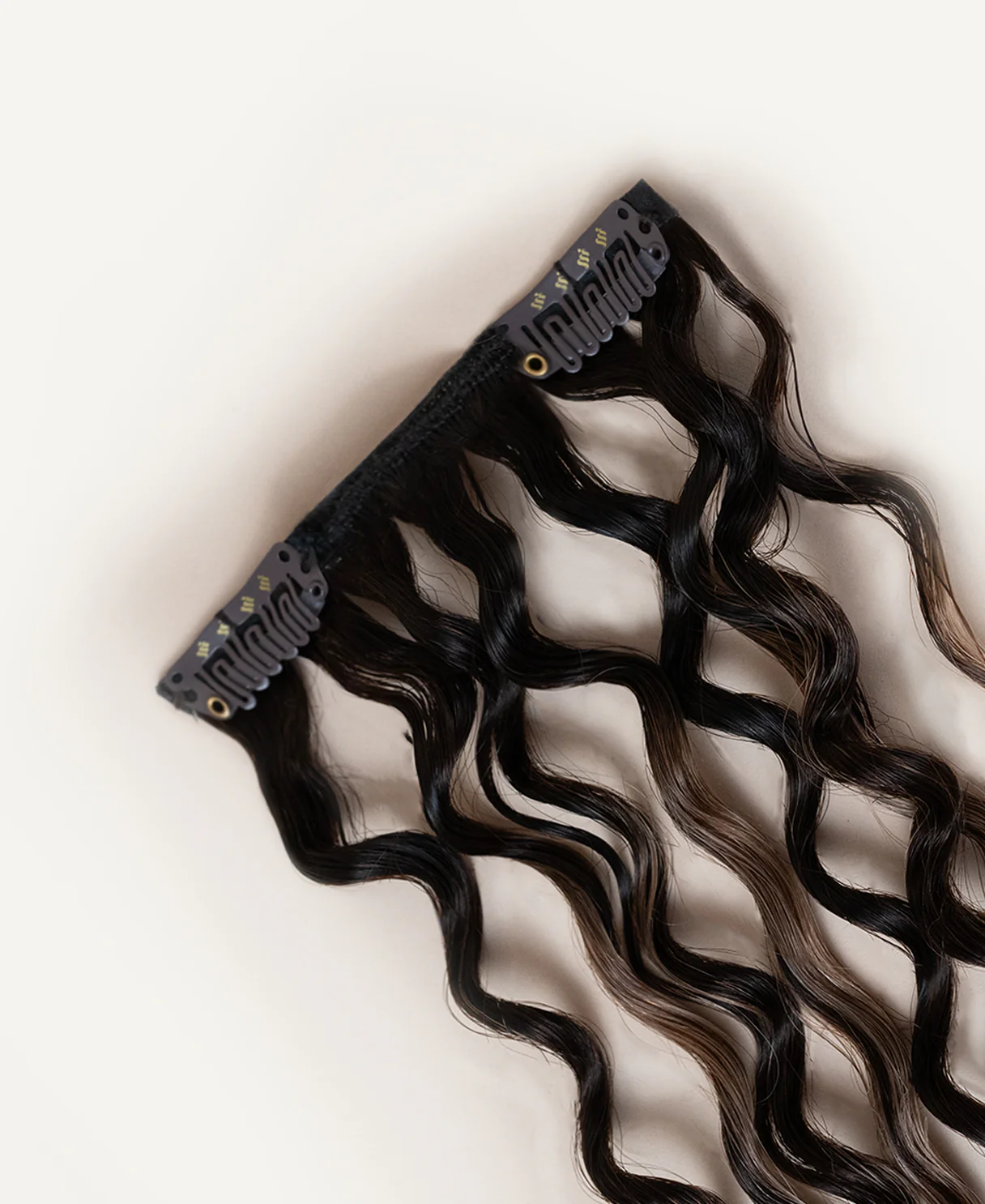 curly (3A curls) clip-in hair extensions ash brown balayage. - Image 3