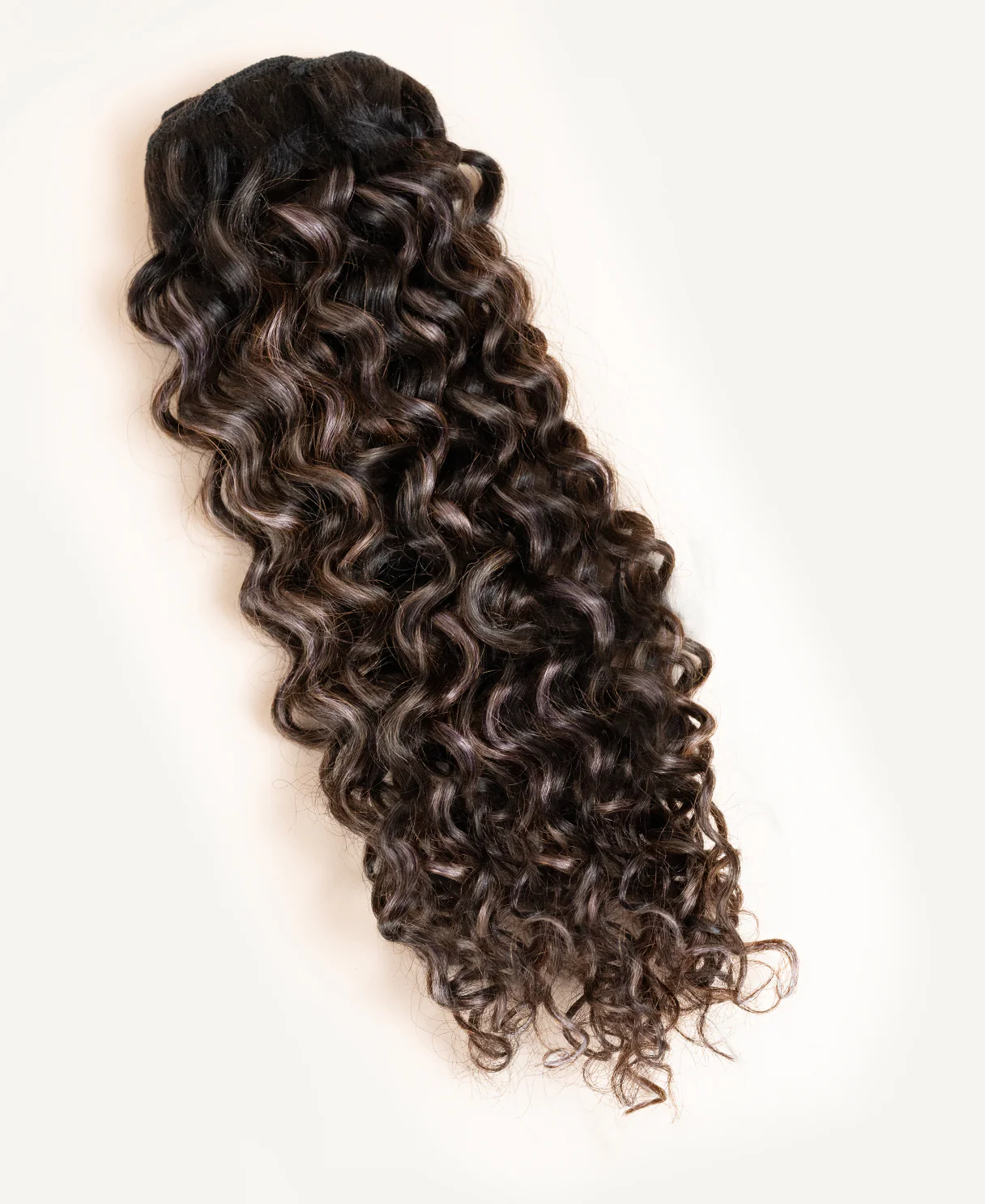 curly (3A curls) clip-in hair extensions ash brown balayage. - Image 5