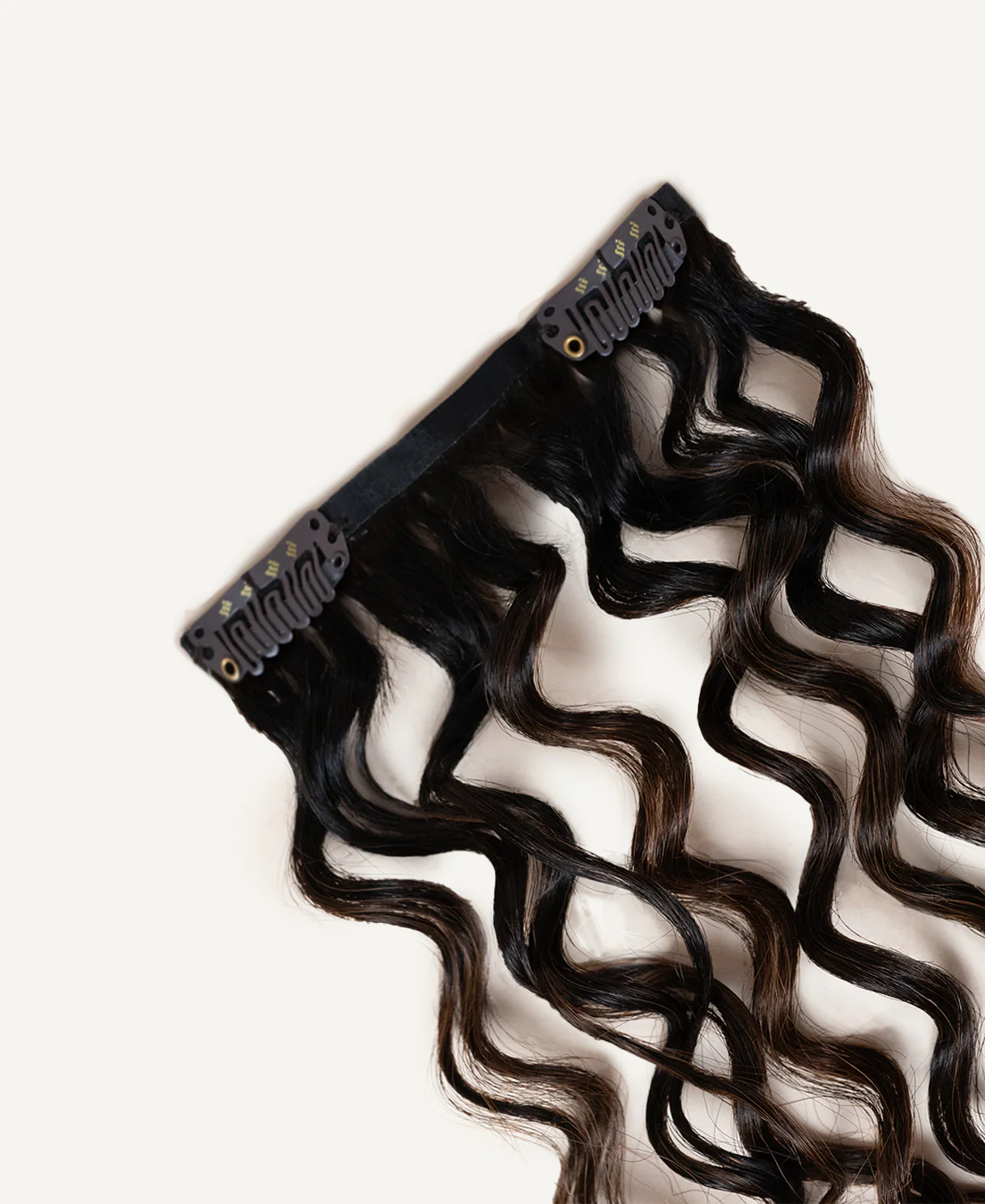 curly (3A curls) invisible clip-in hair extensions mocha balayage. - Image 4