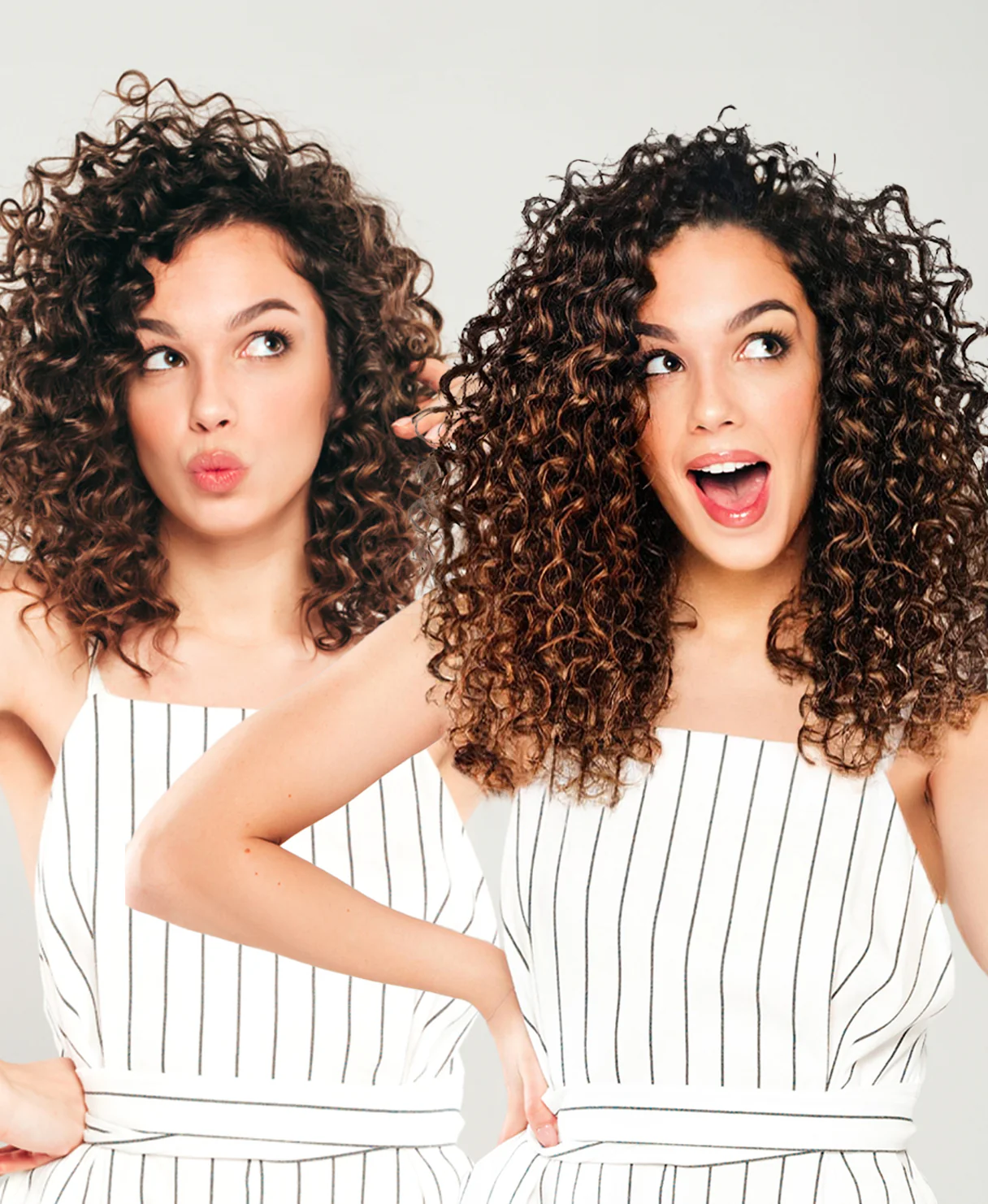 curly (3A curls) invisible clip-in hair extensions mocha balayage. - Image 7