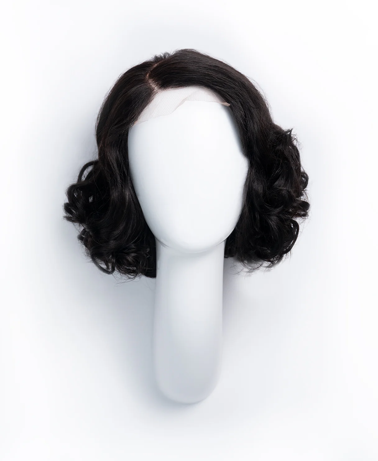 curly bob human wig - 12" natural black. - Image 7