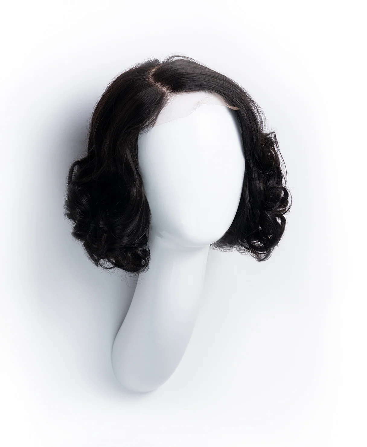 curly bob human wig - 12" natural black. - Image 8
