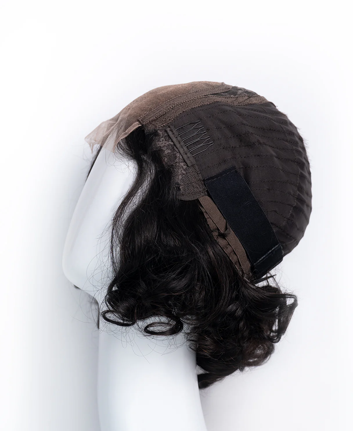curly bob human wig - 12" natural black. - Image 9