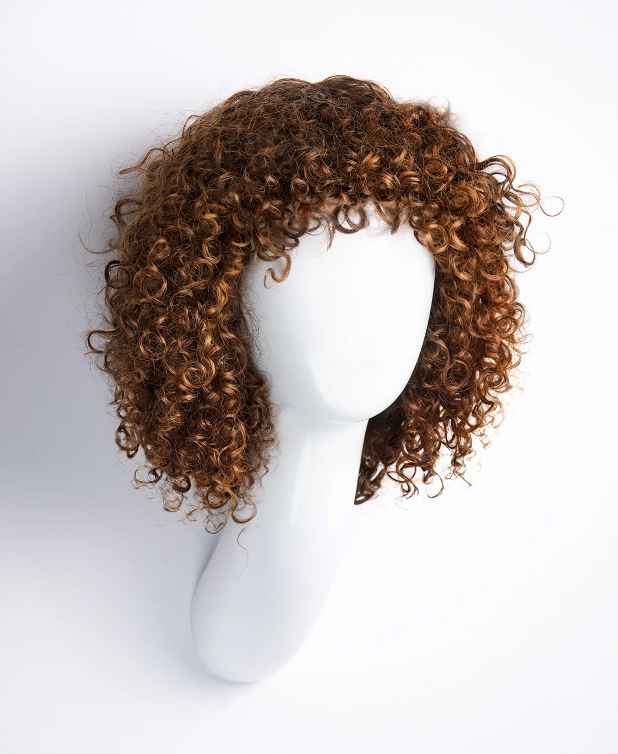 curly human wig - 10” caramel balayage. - Image 3