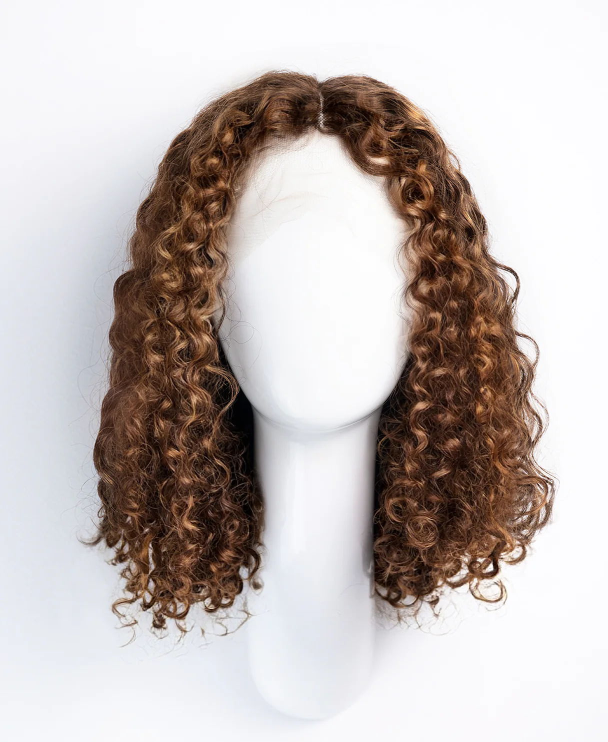 curly human wig - 12” caramel balayage. - Image 7