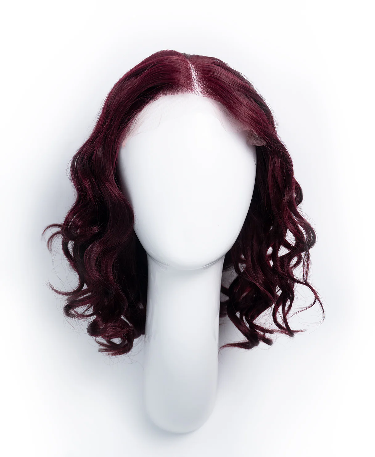 curly human wig - 12" dark red. - Image 7