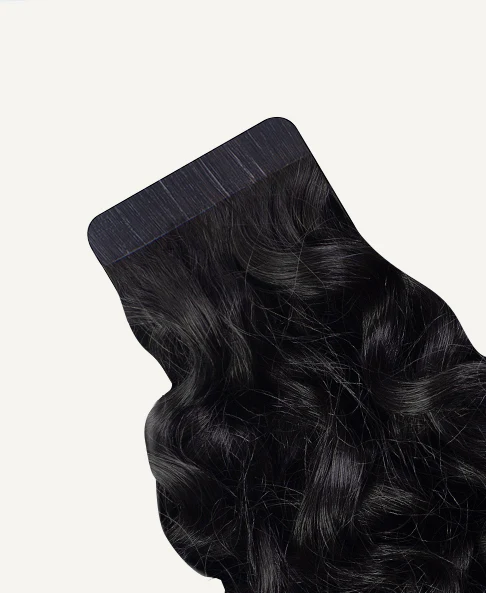 curly tape-in hair extensions natural black. - Image 5