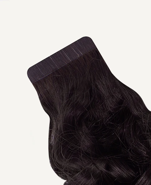 curly tape-in hair extensions chocolate brown. - Image 5