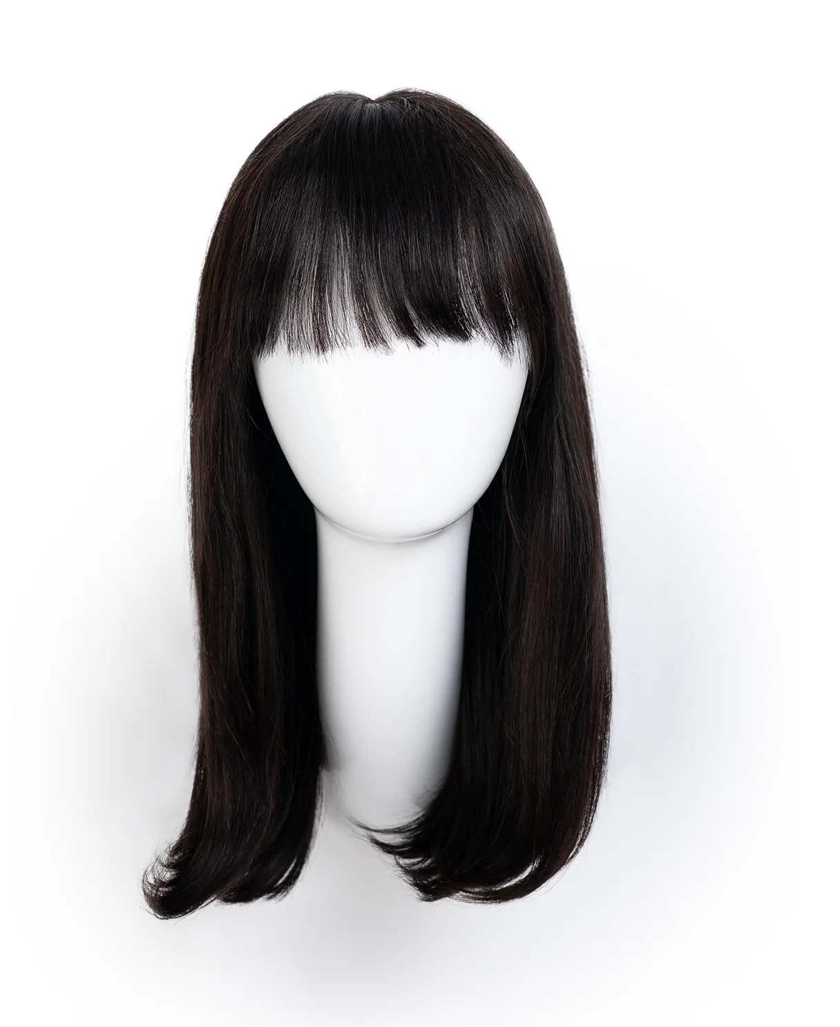 flipped ends blowout with fringe human wig - 14" espresso black. - Image 8