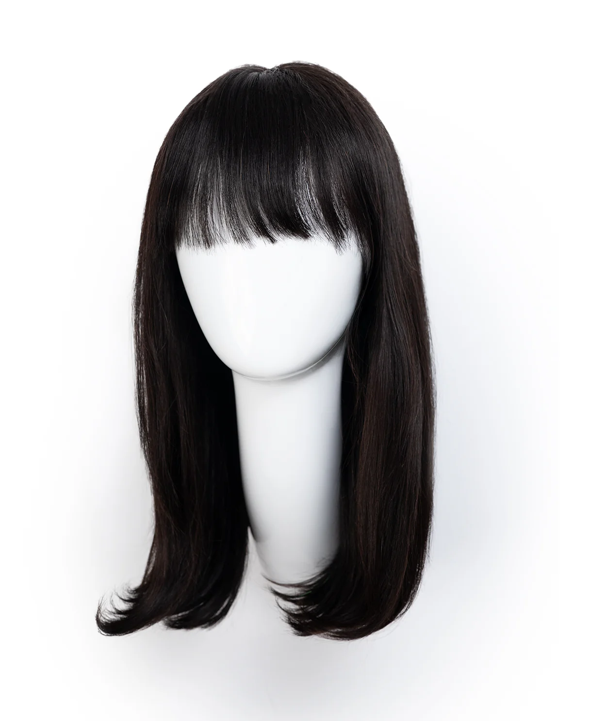 flipped ends blowout with fringe human wig - 14" espresso black. - Image 9