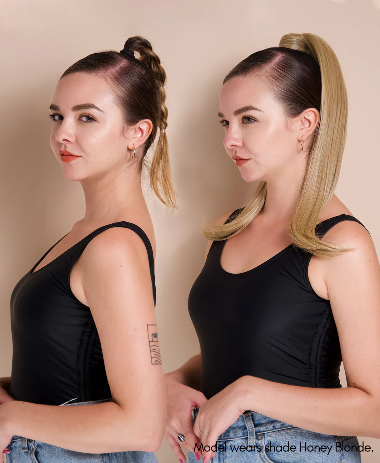 vegan fiber flipped ends ponytail - champagne 17". - Image 3