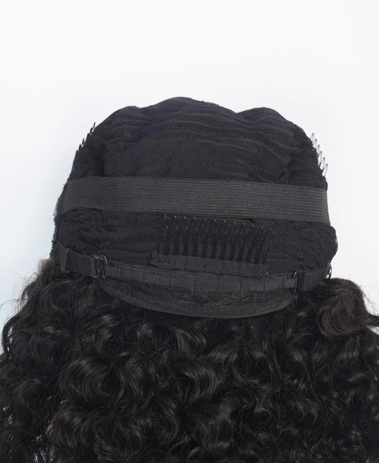 lace front human wig - 12" 3A curly natural black. - Image 4