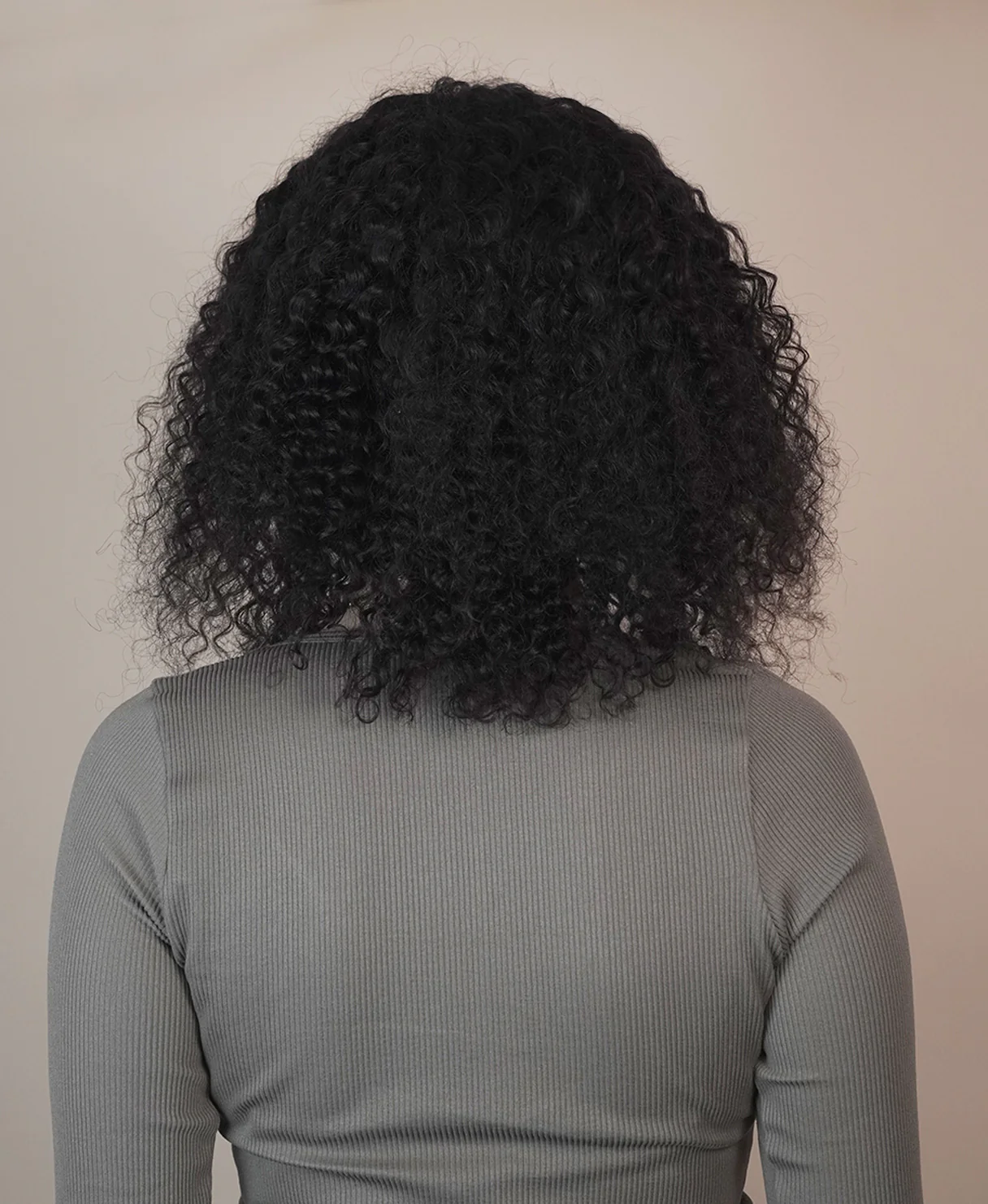 lace front human wig - 12" 3A curly natural black. - Image 5