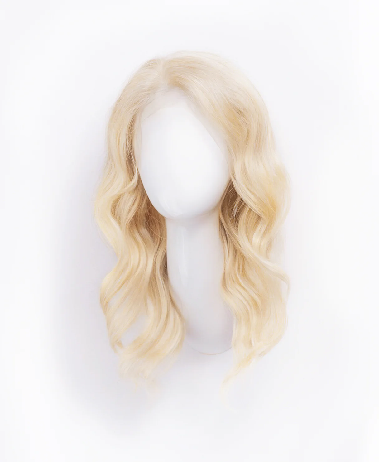 lace front human wig - 14" platinum blonde. - Image 3
