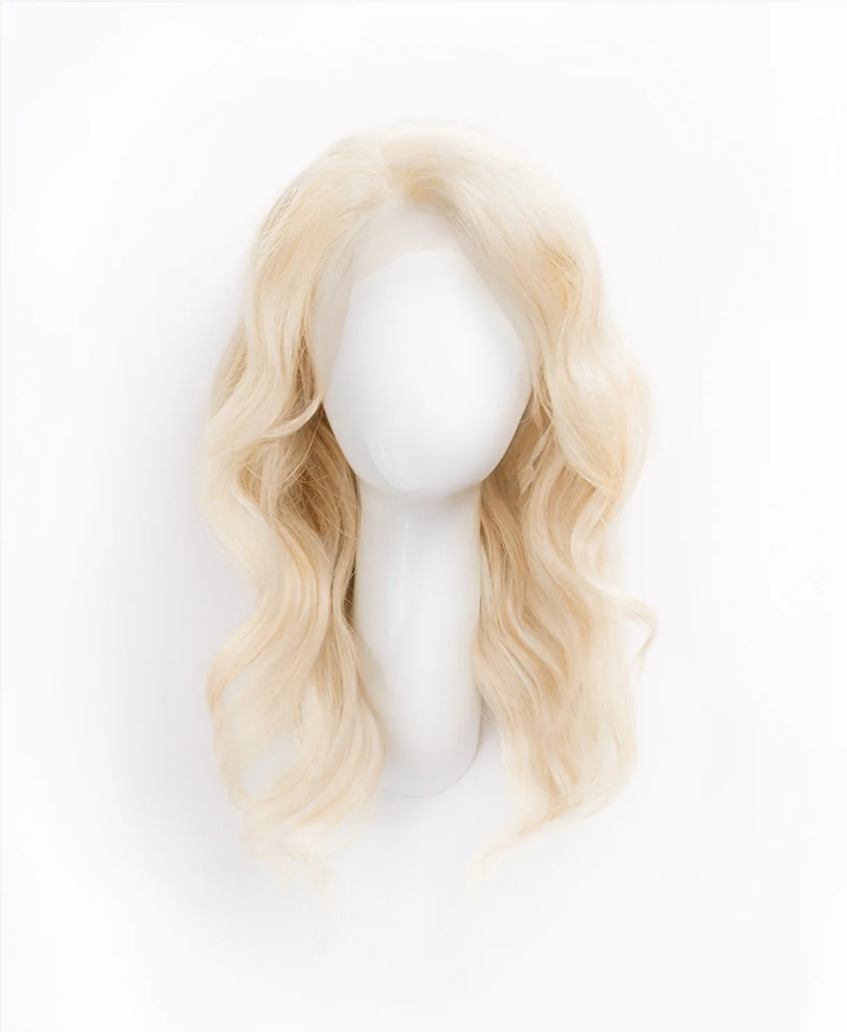 lace front human wig - 14" platinum blonde. - Image 4