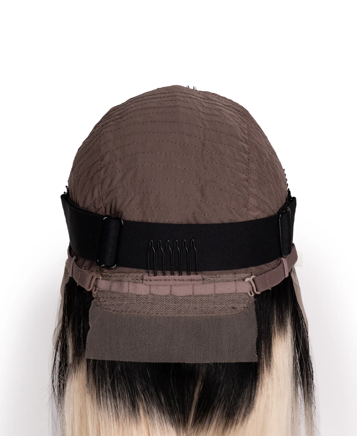 lace front human wig - 16" rooted platinum blonde. - Image 7