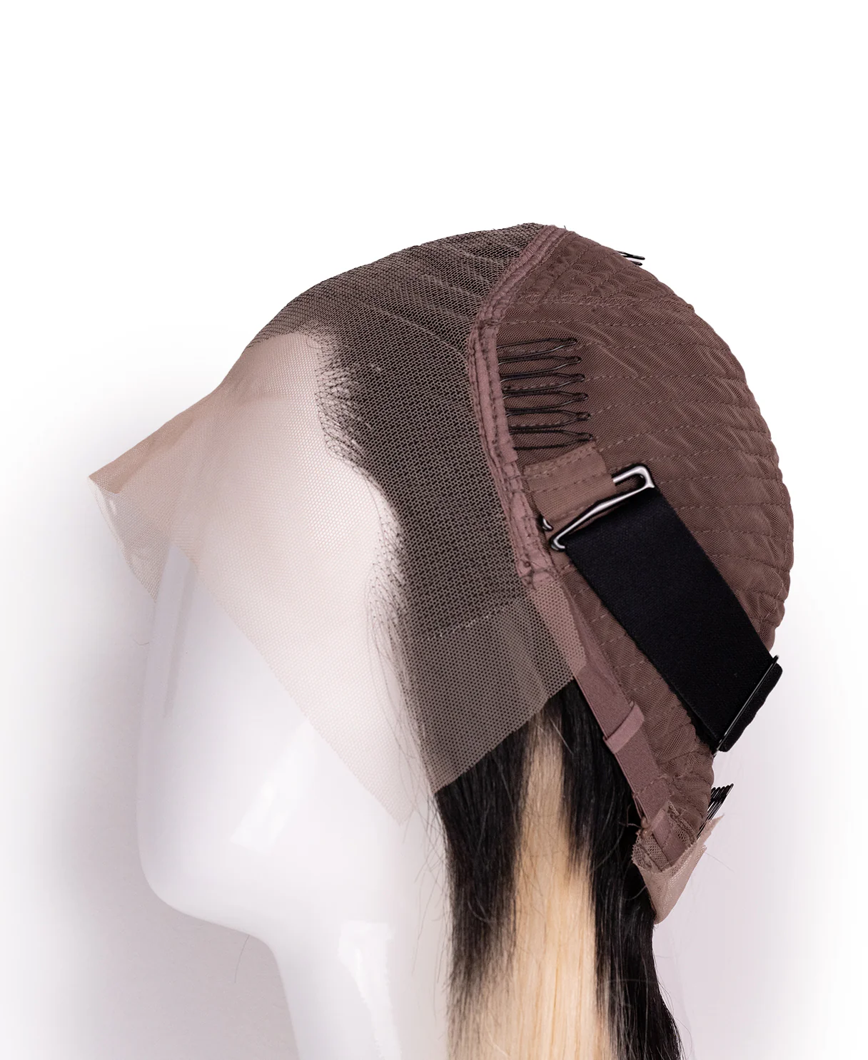 lace front human wig - 16" rooted platinum blonde. - Image 8