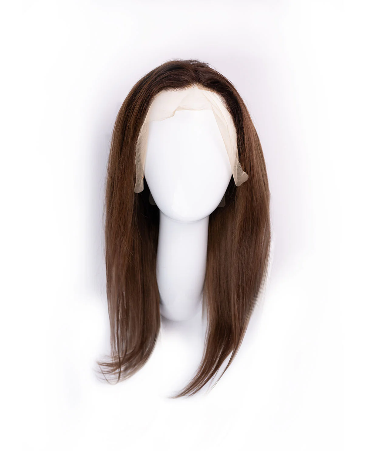 lace front human wig - 18" rooted brown. - Image 7