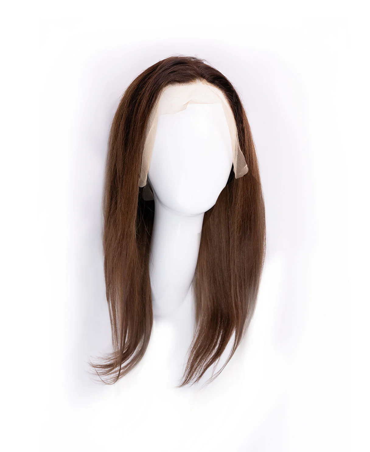 lace front human wig - 18" rooted brown. - Image 8