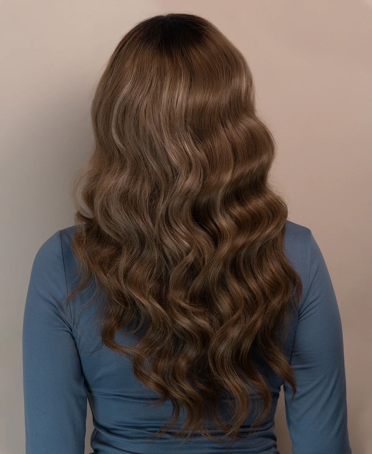 lace front human wig - 20" ash brown balayage. - Image 2