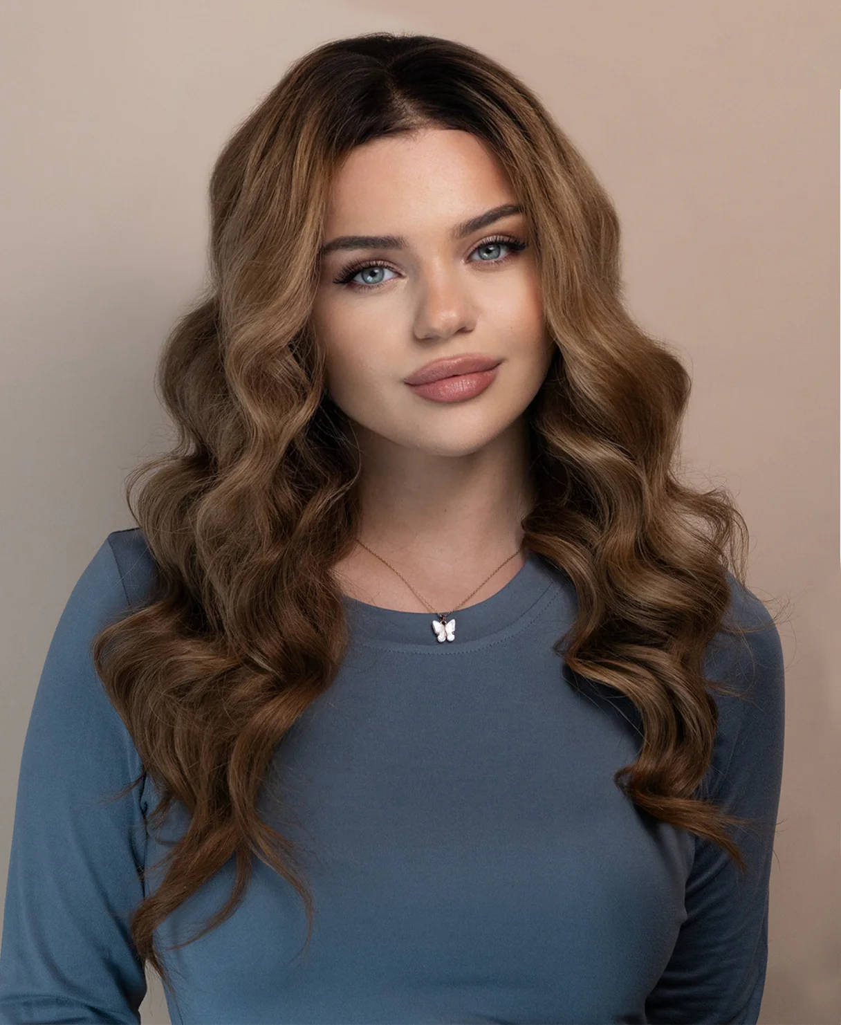 lace front human wig - 20" ash brown balayage. - Image 3