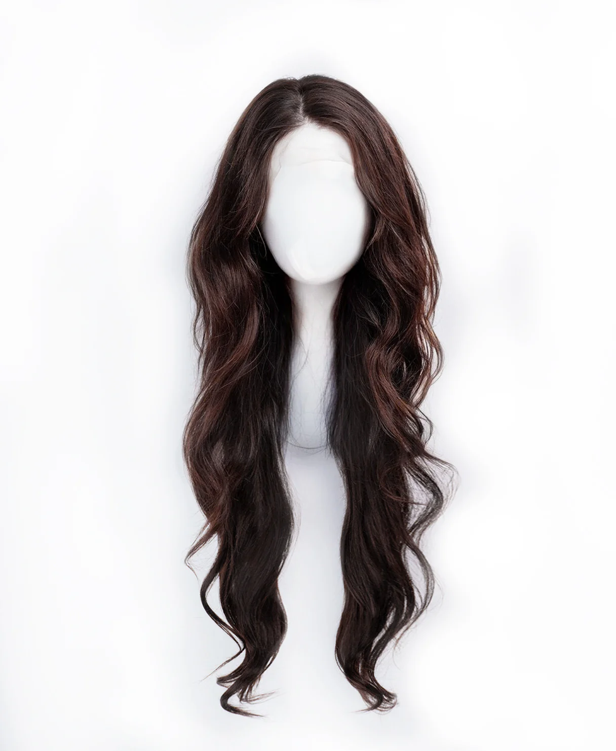 lace front human wig - 24" chocolate brown. - Image 4