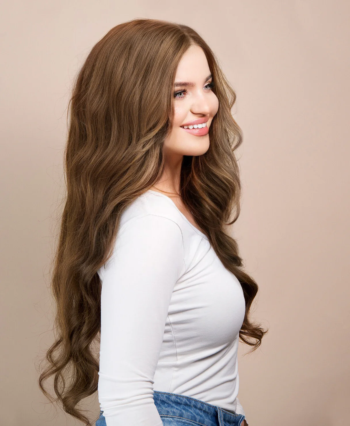 lace front human wig - 24" light brown. - Image 2