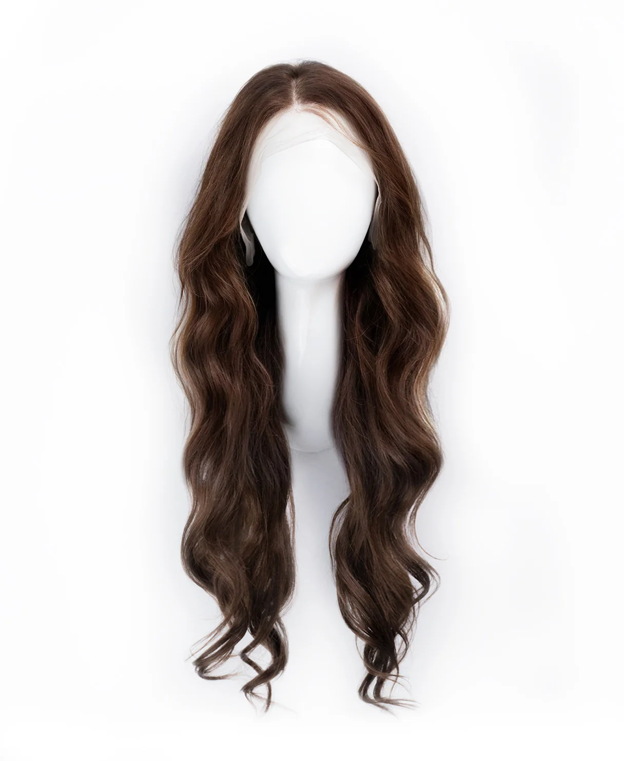 lace front human wig - 24" medium brown. - Image 4