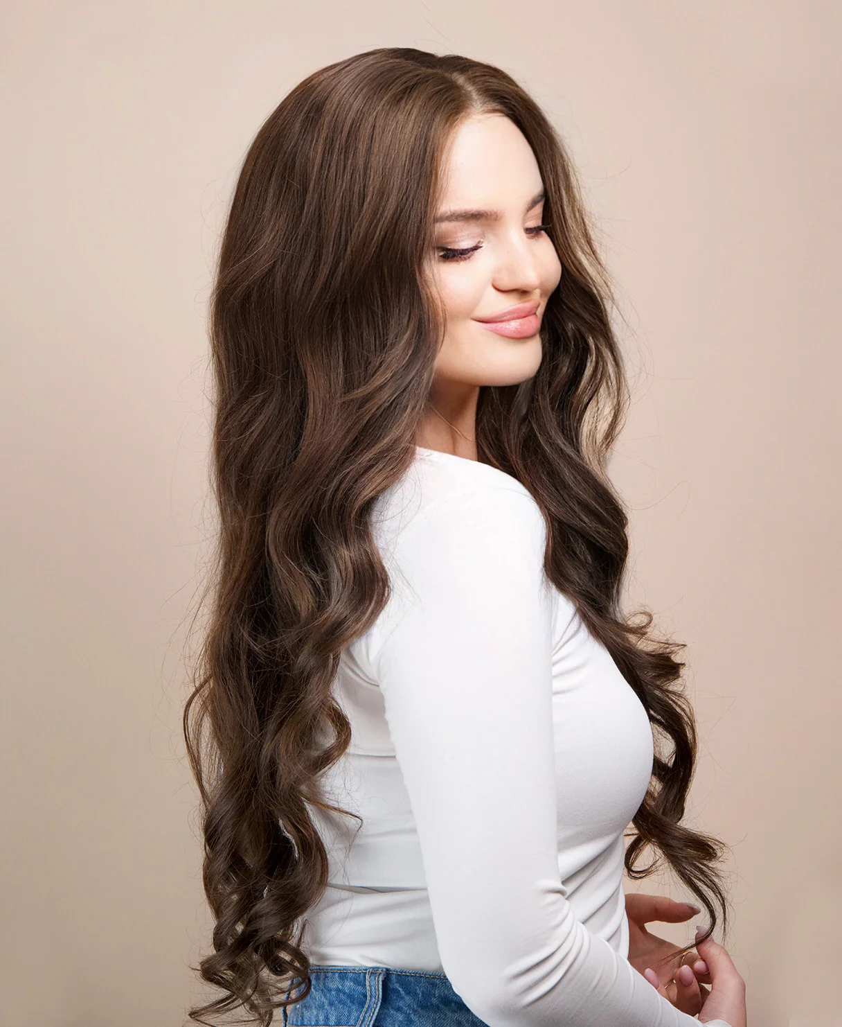 lace front human wig - 24" medium brown. - Image 6