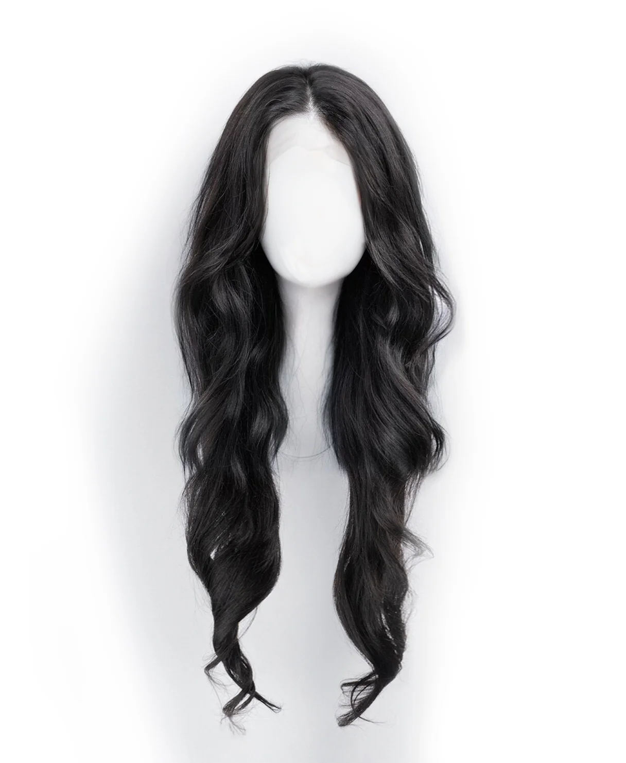 lace front human wig - 24" natural black. - Image 4
