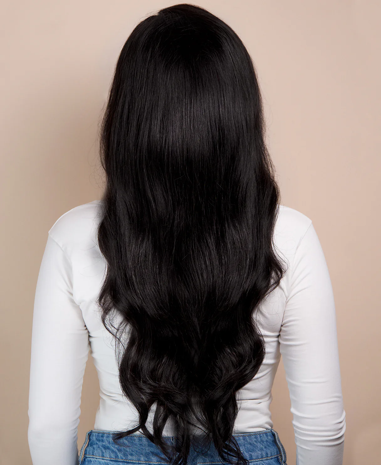 lace front human wig - 24" natural black. - Image 8