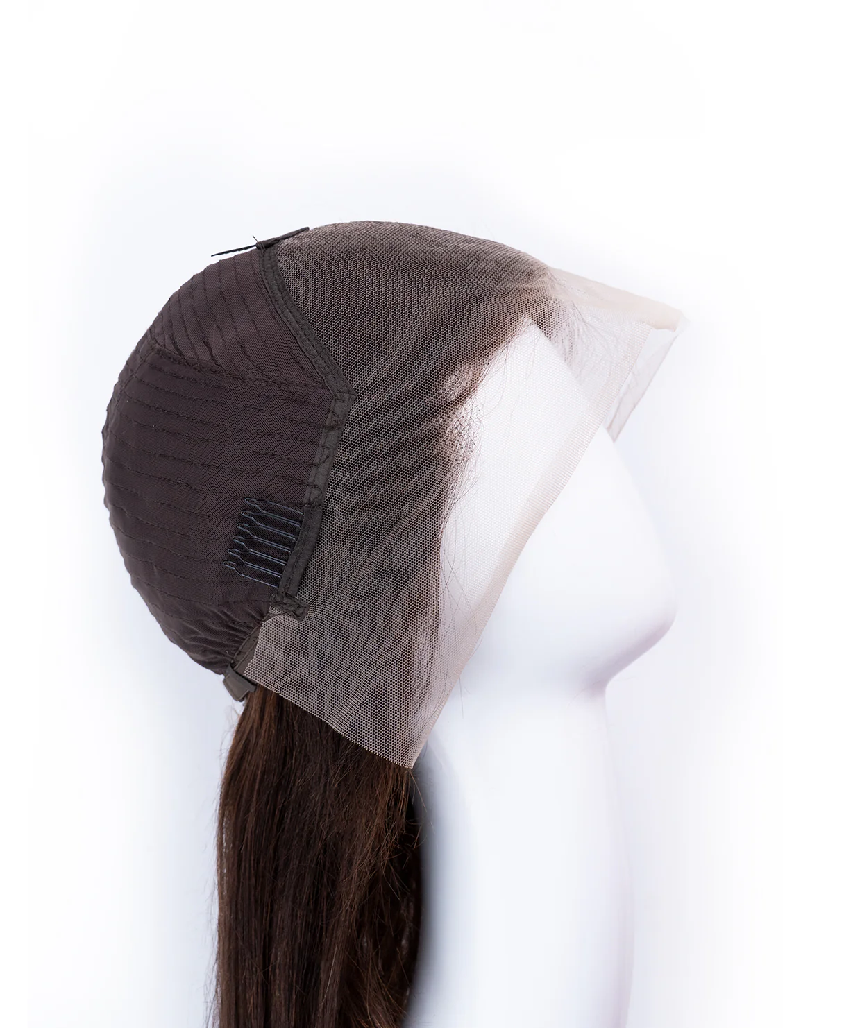 lace front human wig - 26" chocolate brown. - Image 4
